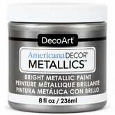 Americana Decor Metallics Tin by DecoArt, metallic paint color shown in a product container