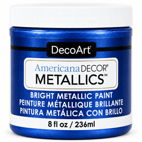 DecoArt Americana Decor Metallics Deep Sapphire paint bottle and label