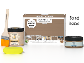 Retique It® Barn Wood Multi-purpose Smooth Finish Kit (Med) with box, designed for wood finishing and furniture projects.