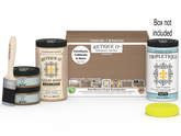 Large Barn Wood Multi-purpose Smooth Finish Kit by Retique It®, includes top coat and application tools for interior wood projects.