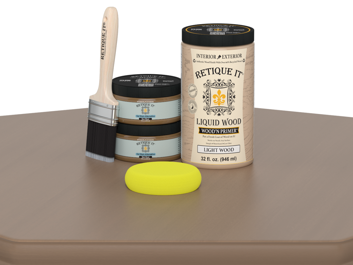 Large Barn Wood Multi-purpose Smooth Finish Kit by Retique It® for wood finishing and furniture projects.