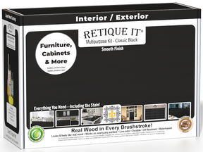 Retique It® Multipurpose Kit - Classic Black packaging featuring furniture, cabinets, and more.