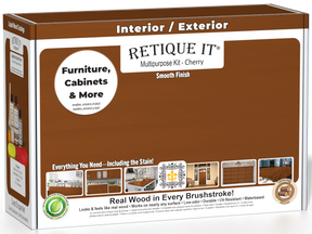 Retique It® Multipurpose Kit - Cherry packaging box with “Furniture, Cabinets & More” callout and product preview images.