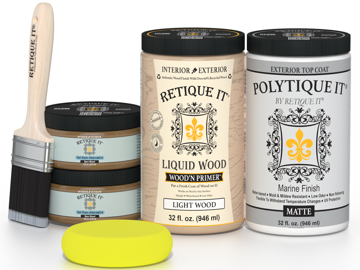 Large Barn Wood Multi-purpose Smooth Finish Kit from Wood'n Finish Kits by Retique It® for exterior top coating.