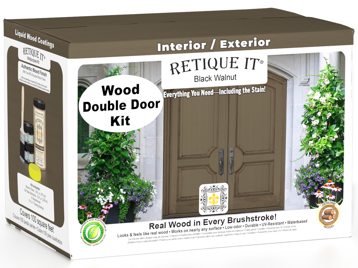 Wood'n Door Smooth Finish Kit (Double Door) - Black Walnut