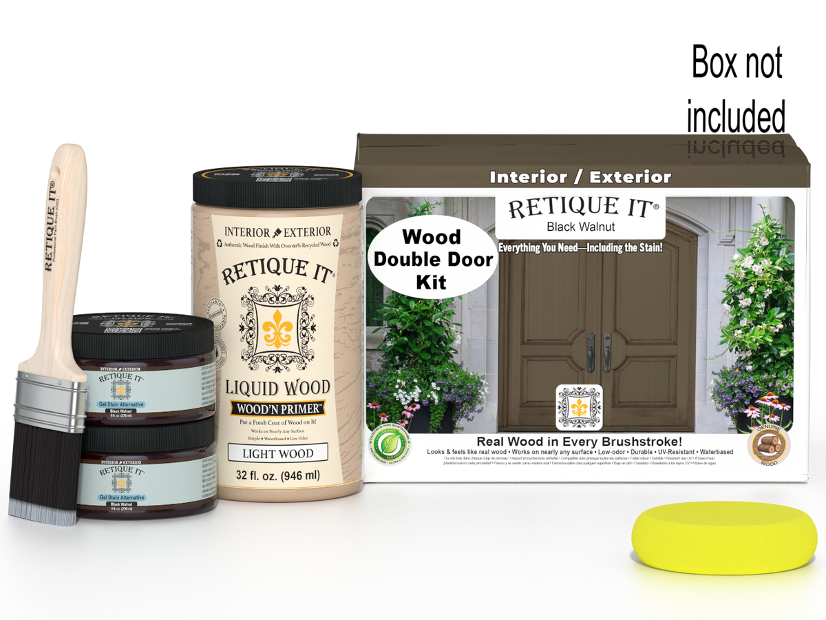 Wood'n Door Smooth Finish Kit (Double Door) - Black Walnut