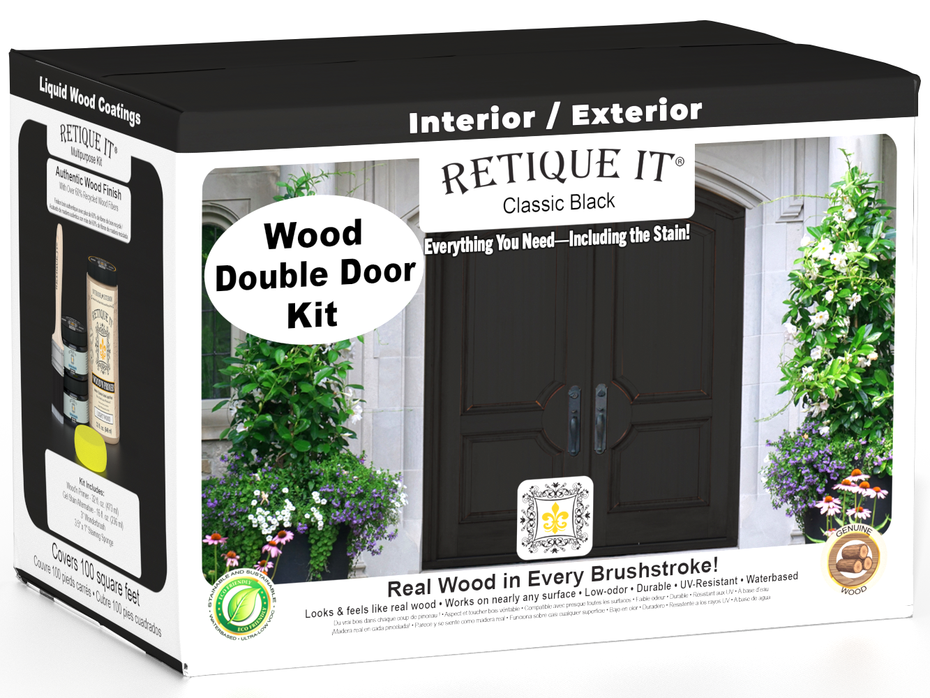 Wood'n Door Smooth Finish Kit (Double Door) - Classic Black — box hero