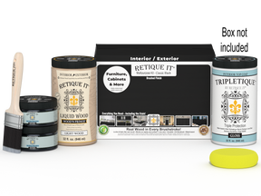 Retique It® Multi-purpose Smooth Finish Kit (Large) in classic black for wood interior top coat, includes tools and supplies.