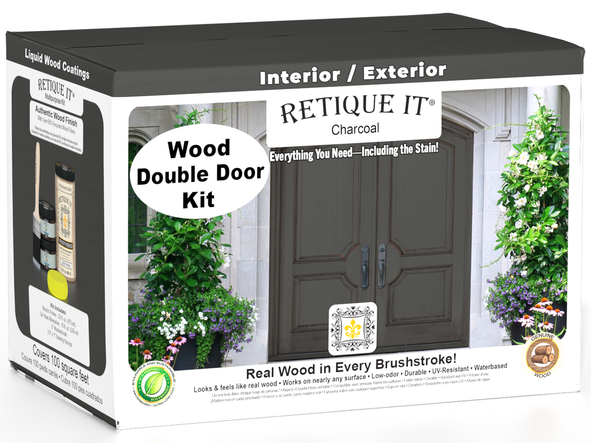 Wood'n Door Smooth Finish Kit (Double Door) - Charcoal