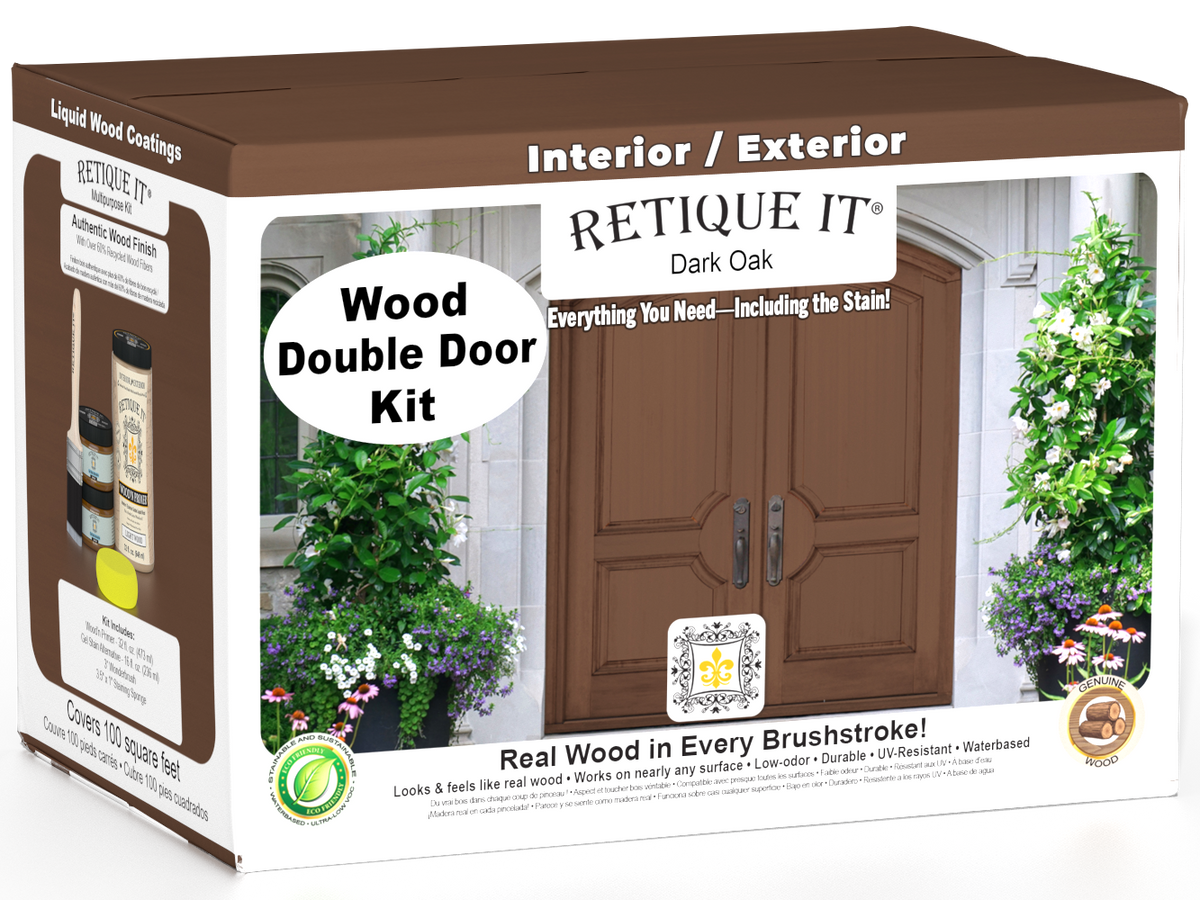 Wood'n Door Smooth Finish Kit (Double Door) - Dark Oak
