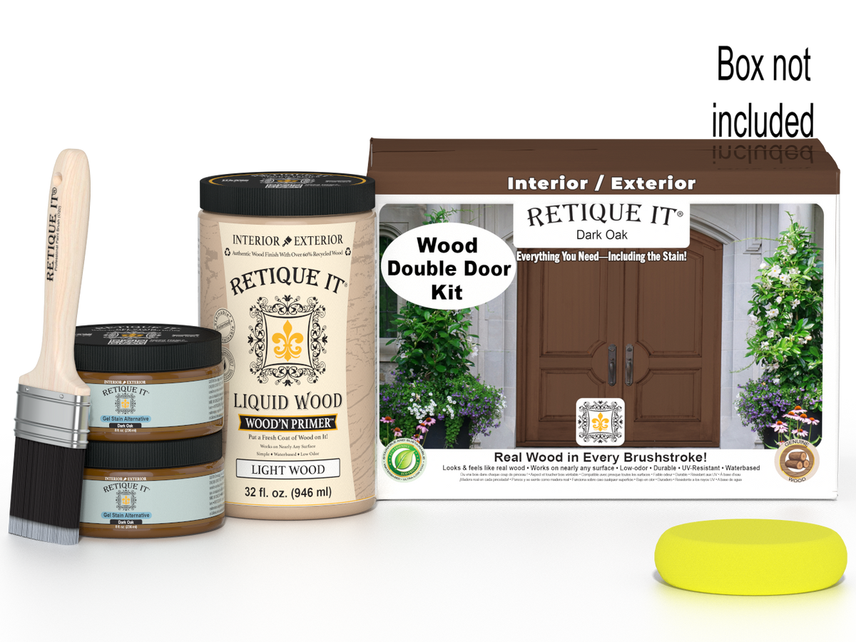 Wood'n Door Smooth Finish Kit (Double Door) - Dark Oak