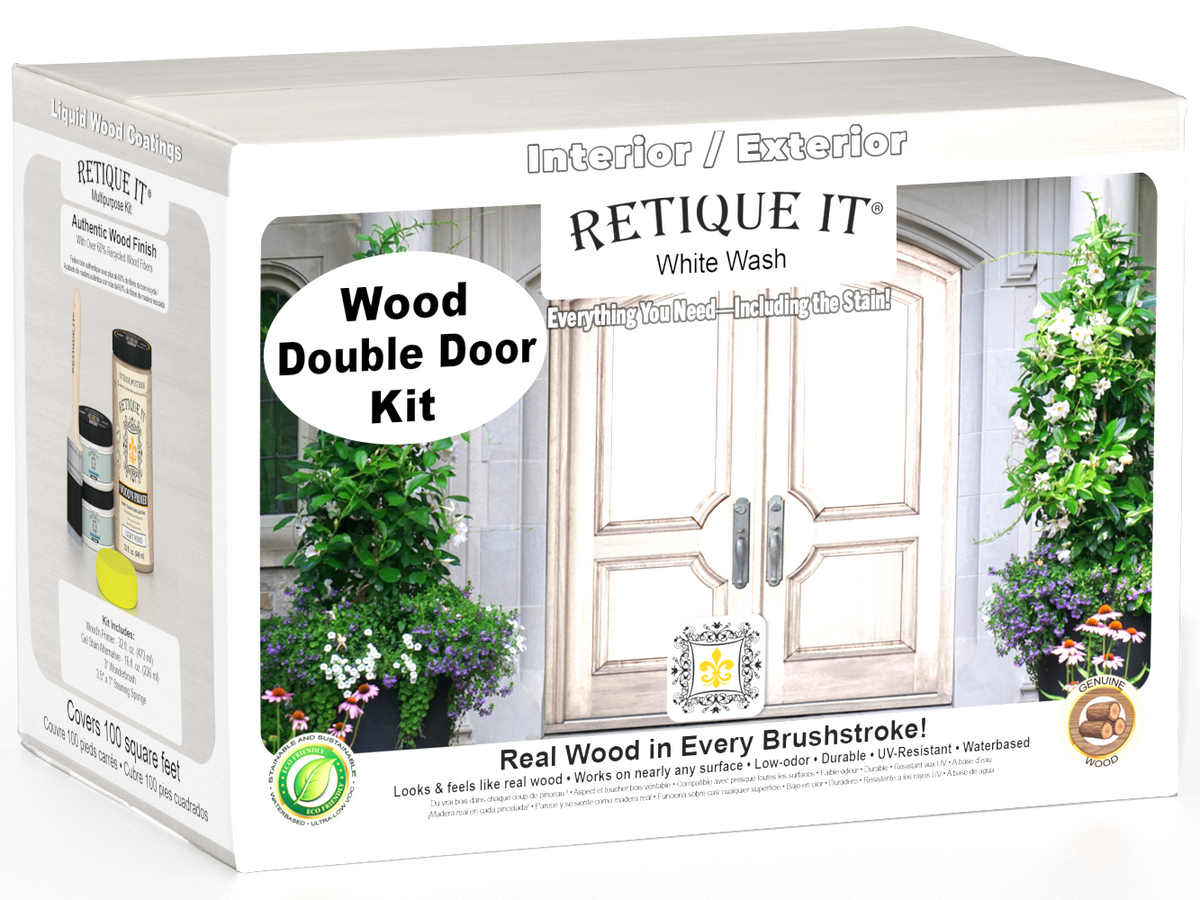 Wood'n Door Smooth Finish Kit (Double Door) - White Wash