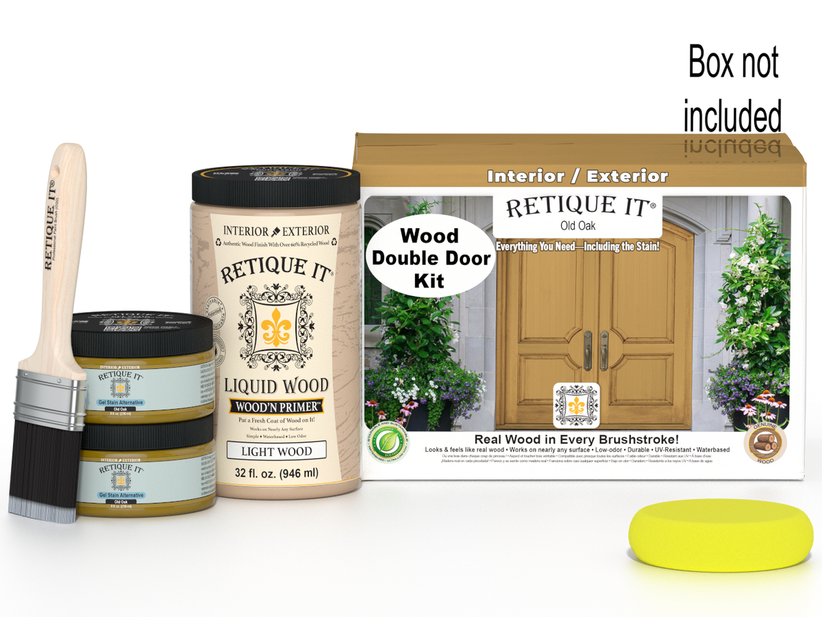 Wood'n Door Smooth Finish Kit (Double Door) - Old Oak