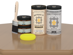 Wood'n Door Smooth Finish Kit (Double Door) - Pecan — Gloss kit contents