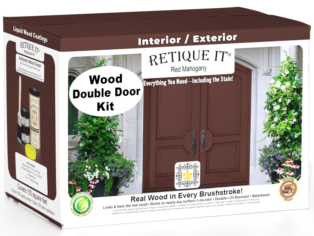 Wood'n Door Smooth Finish Kit (Double Door) - Red Mahogany