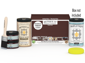 Large Red Mahogany wood finish kit by Retique It® with smooth interior top coat for multi-purpose wood projects.