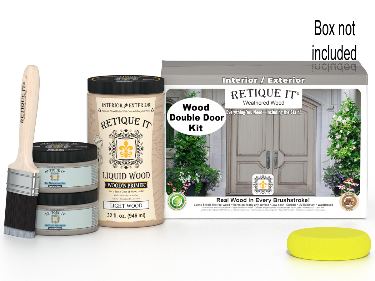 Wood'n Door Smooth Finish Kit (Double Door) - Weathered Wood