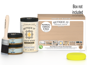 Large White Oak Wood'n Finish Kit by Retique It® with smooth finish, includes tools and supplies for wood finishing projects.