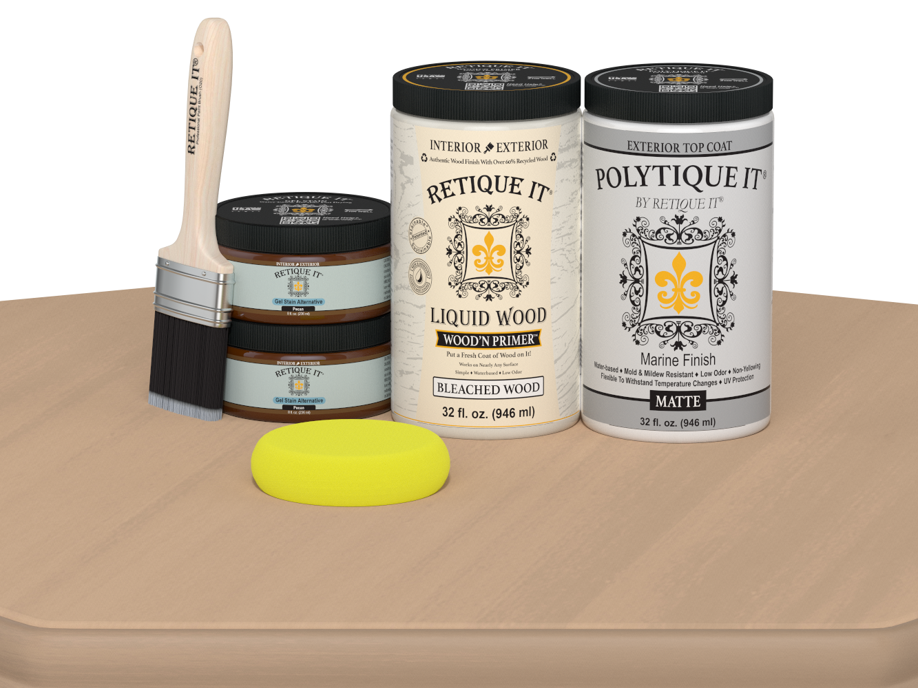 Wood'n Door Smooth Finish Kit (Double Door) - White Oak — Matte kit contents