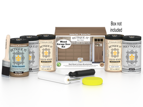 Wood'n Door Smooth Finish Kit (Front & Garage Door) - Barn Wood — Matte kit contents with door box