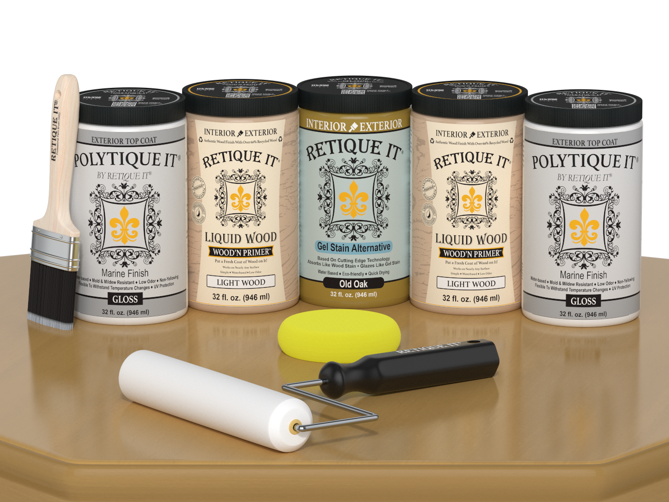 Wood'n Door Smooth Finish Kit (Front & Garage Door) - Old Oak — Gloss kit contents