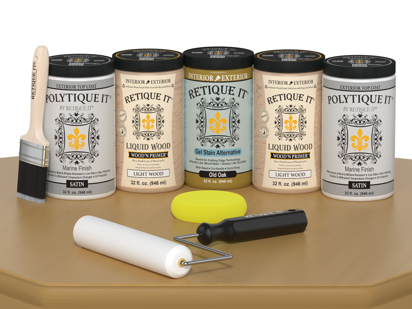 Wood'n Door Smooth Finish Kit (Front & Garage Door) - Old Oak — Satin kit contents