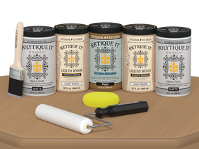 Wood'n Door Smooth Finish Kit (Front & Garage Door) - Pecan — Matte kit contents