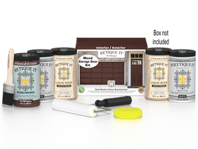 Wood'n Door Smooth Finish Kit (Front & Garage Door) - Red Mahogany — Matte kit contents with door box