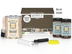 Retique It® Black Walnut Multi-purpose Smooth Finish Kit with four large containers for wood finishing projects.