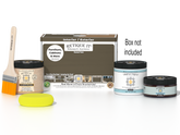 Retique It® Multi-purpose Smooth Finish Kit in Black Walnut for interior wood projects, includes top coat and application tools.