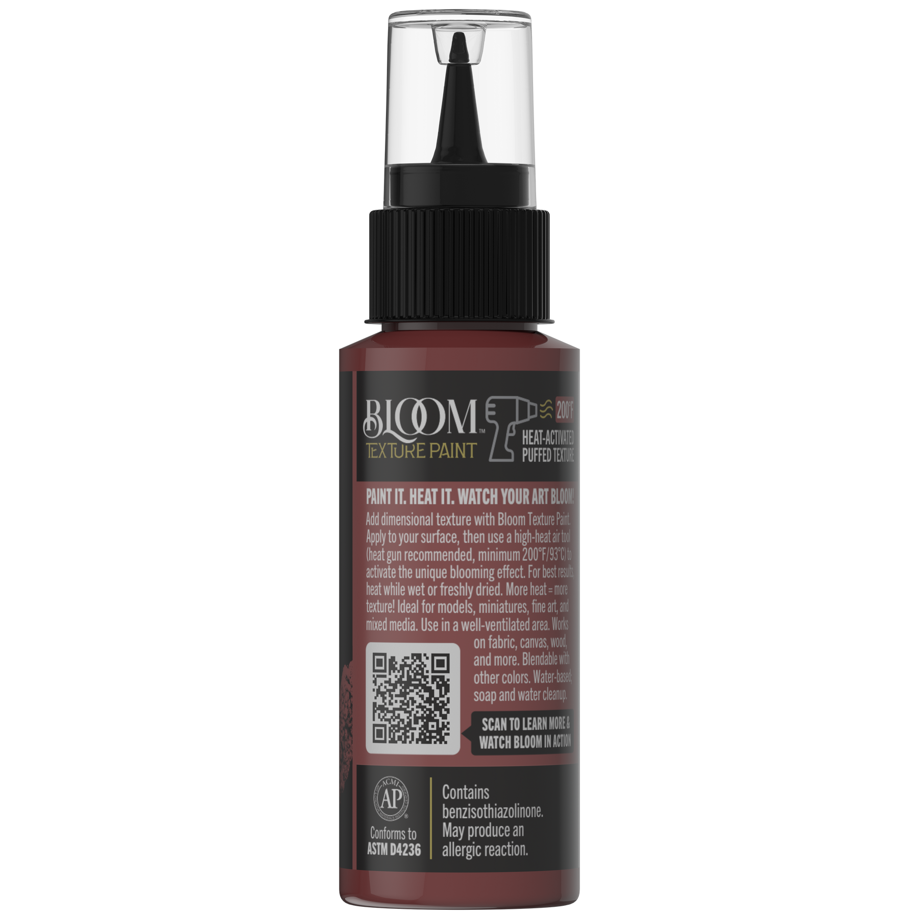 Retique It Bloom Texture Paint 4-pack in Bloodstone Clay, packaging back view