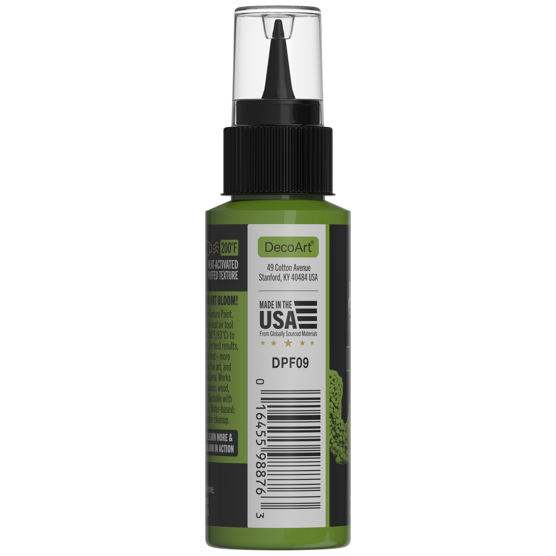 Retique It® Bloom Texture Paint 4pk in Verdant Pulse, four paint containers shown from the back