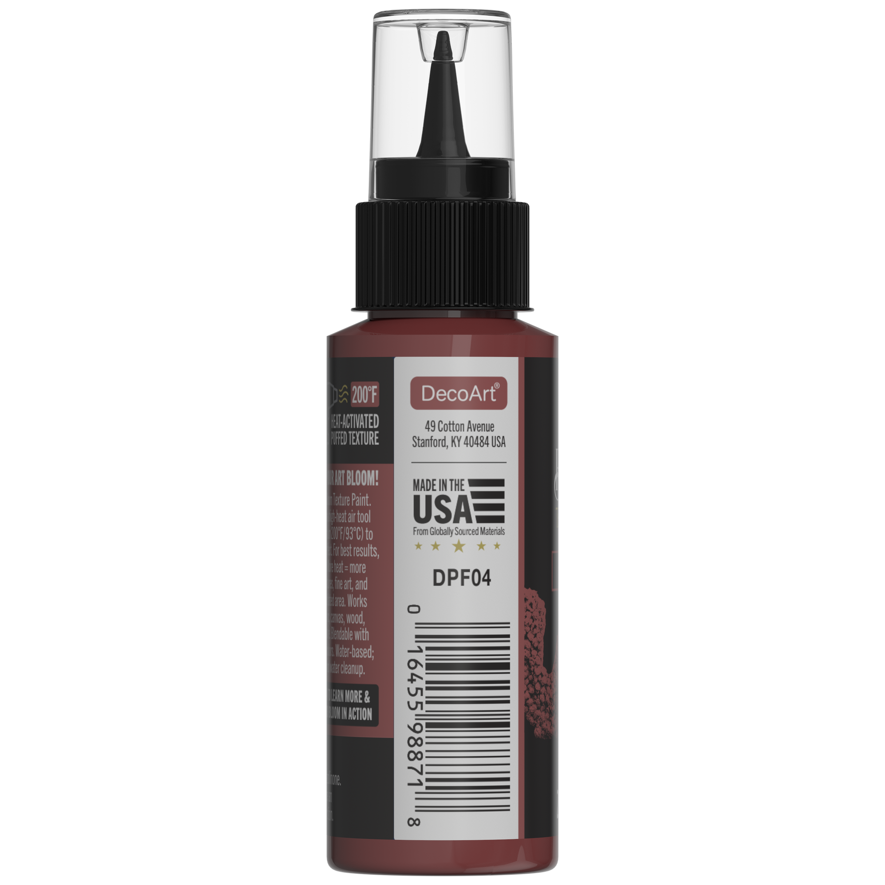 Retique It Bloom Texture Paint 4pk in Bloodstone Clay, four paint containers shown from the back