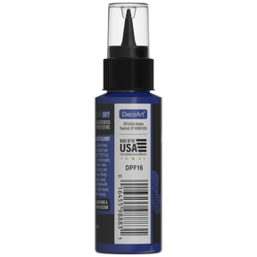 DecoArt Bloom Texture Paint in Prussian Depths, showing the deep blue paint finish and textured effect