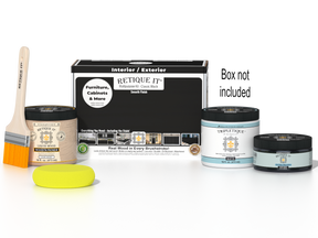 Retique It® Multi-purpose Smooth Finish Kit (Med) in Classic Black for interior wood surfaces, includes top coat with matte finish.