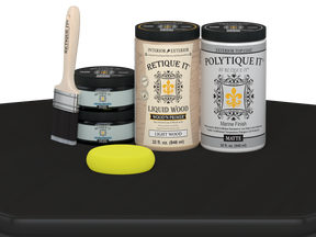 Large Black Multi-purpose Smooth Finish Kit by Retique It® for wood exterior top coat application with matte finish.