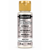 DecoArt Dazzling Metallics White Pearl acrylic paint, 2 oz bottle