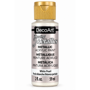 DecoArt Dazzling Metallics White Pearl acrylic paint, 2 oz bottle