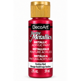 DecoArt Dazzling Metallics Festive Red acrylic paint, 2 oz bottle