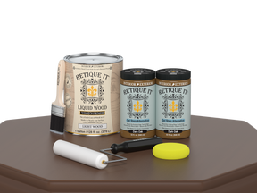 Dark oak Wood'n Cabinet Kit with 48 smooth doors from Retique It® for staining and refinishing cabinetry.
