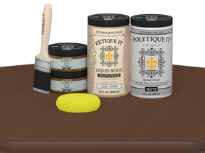 Large Dark Oak exterior wood finish kit with smooth matte top coat from Retique It® Wood'n Finish Kits for multi-purpose use.