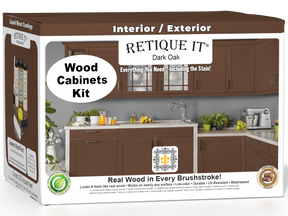 Dark oak Wood'n Cabinet Kit with 24 smooth doors from Retique It®, featuring stain finish for a polished, modern look.