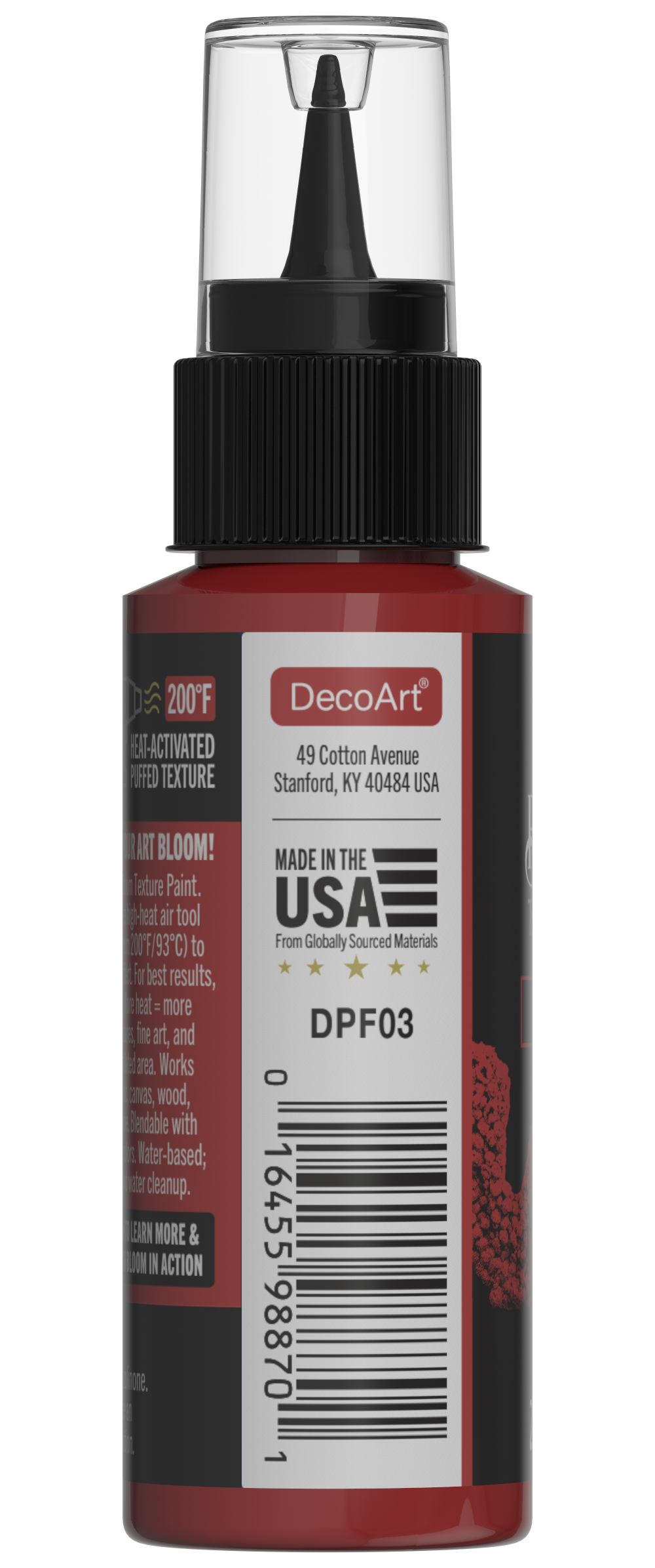 Retique It® Bloom Texture Paint 4-pack in Carmine Ember with textured finish, shown on a wall surface for interior decor.