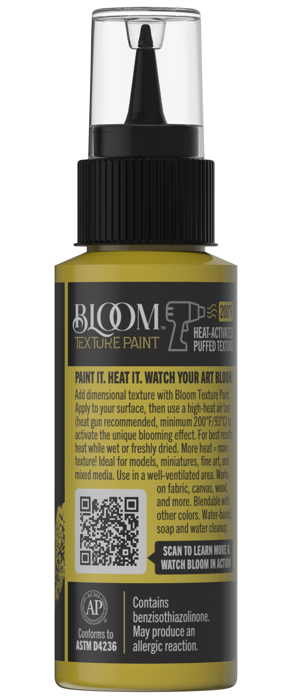 Retique It Bloom Texture Paint 4-pack in Sun Relic with textured finish and decorative design on a sample surface.