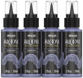 Retique It® Bloom Texture Paint 4-pack in Bloomed Violet, showing textured paint bottles with vibrant purple finish.