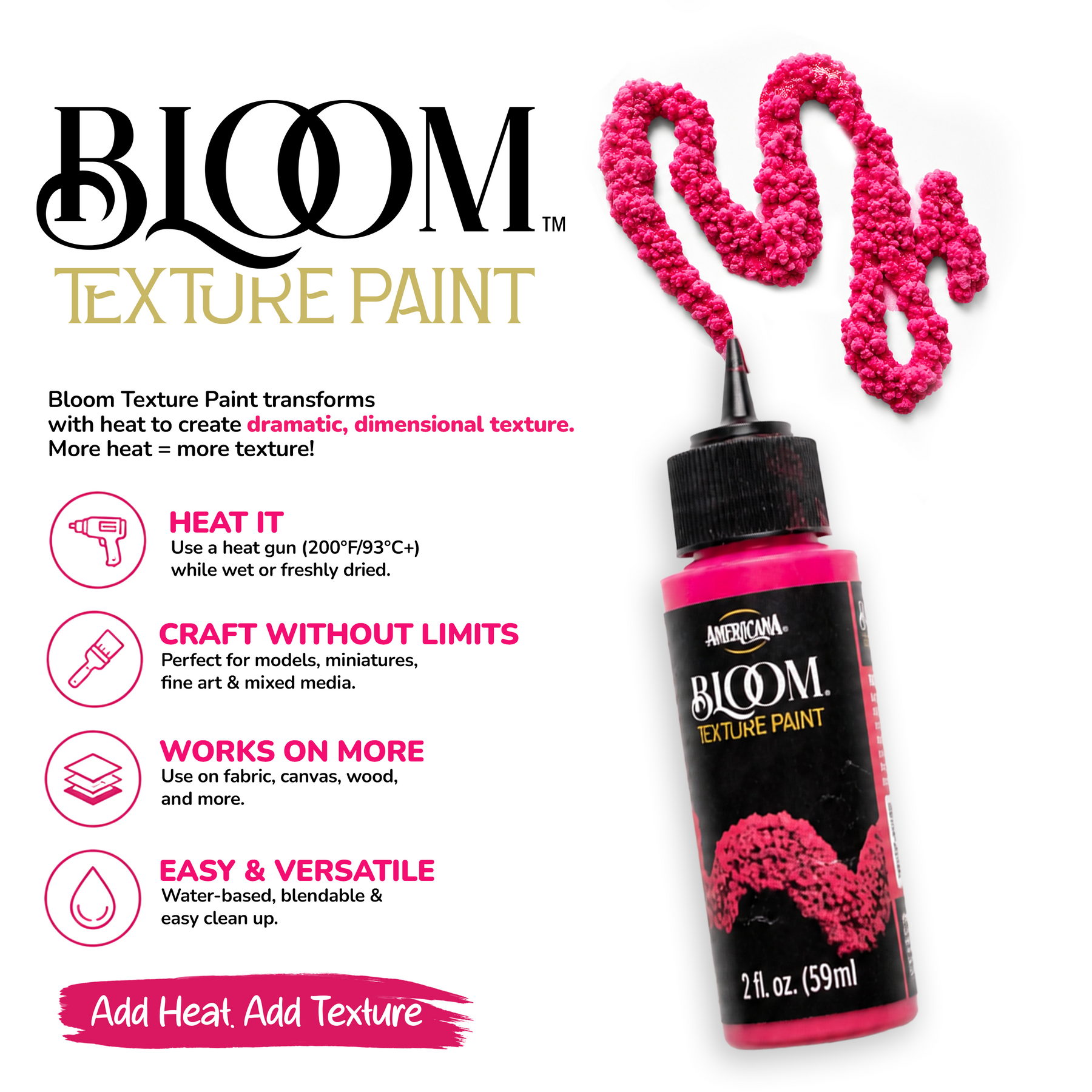 Decorative Bloom Texture Paint in Lavender Ash by DecoArt, showing a textured, lavender-colored paint application on a surface.