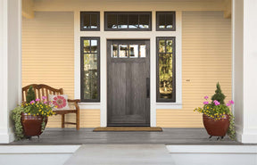 Retique It Wood'n Kit Large in Harbor Gray with grained finish, interior top coat applied on a wooden door surface.