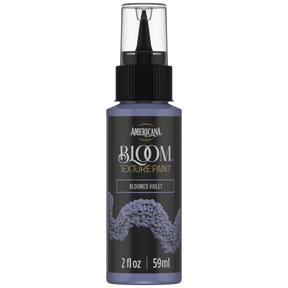 DecoArt Bloom Texture Paint in Bloomed Violet, front view of the product container