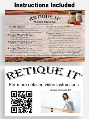 Retique It® Harbor Gray countertop kit with stain instructions for kitchen island renovation and finishing.