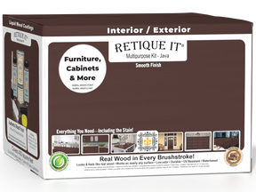Retique It® Multi-purpose Smooth Finish Kit in Java, a wood finish kit with four large containers, shown in a box.